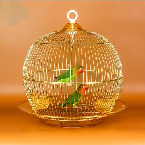 Round Stainless Steel Bird Cage Tray Decoration Breeding Cage Bird Cage Household Gabbia Per Uccelli Feeding Supplies BS50BC