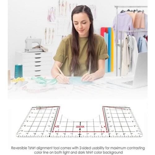 Upgraded T-shirt Guide Ruler Adult Round Neck Sewing Ruler Calibration Tool Centering Alignment Tool Ruler S / M / L / XL / XXL
