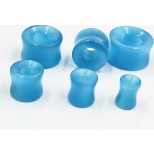 Lot60pcs Cats Eyes Stone Ear Tunnels Hollow Expanders Earlets Plugs Ear Piercing Body Jewelry Free Shippment Gauges 6-16mm