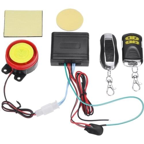 Mayitr 1set Motorcycle Scooter Anti-theft Security Alarm 2pcs Remote Control Sensor System Burglar Alarm Accessories