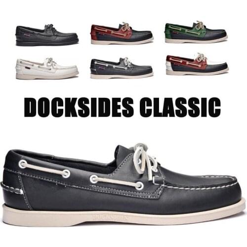 Genuine Leather chaussure nautique Homme Men Docksides de Boat Shoes Loafers Moccasins Driving Shoes England Flats 2019A039