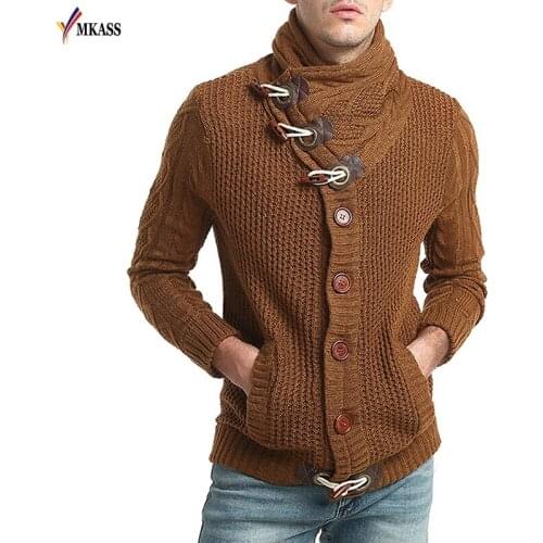 2017 Brand Autumn Winter Fashion Thick Cardigan Sweater Jacket Men Loose Fit 100% Acrylic Warm Knitting Sweaters Coats Men