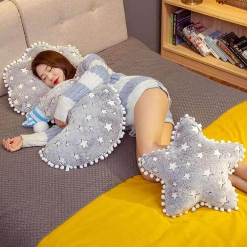 Ins Moon Star Soft Pillow Cushion Plush Sky Series Luminous Cloud Kawaii Stuffed Plush Toys for Children Baby Kids Toy Girl Gift