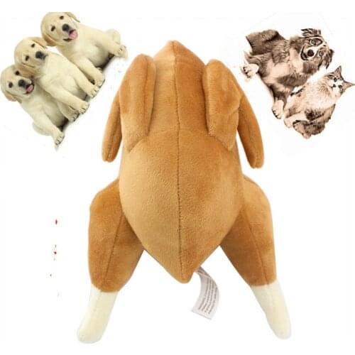 New Pet Molar Plush Roasted Chicken Toys Dog Chew Squeaky Toy Pet Playing Interactive Bite Resistant Toy Pet Training Supplies