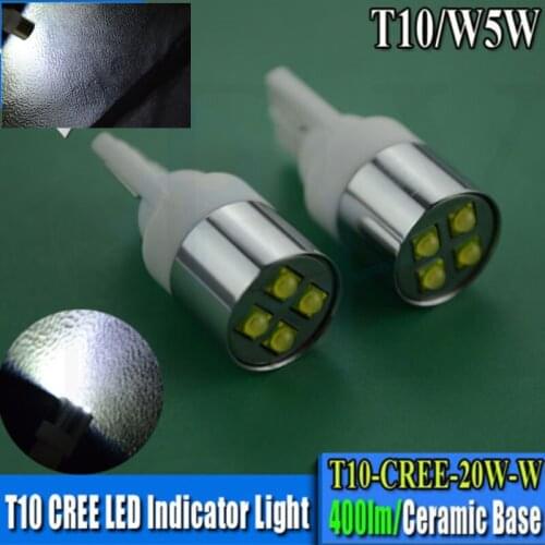 NEW High Quality 4 Piece CREE-XBD Chips Led 20W T10 W5W Parking Side Lights LED Bulbs (Ceramic and Aluminum)