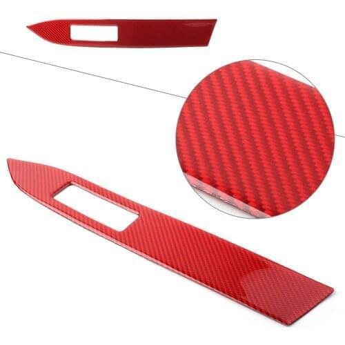 ABS Car Copilot Dashboard Cover Trim Decor Panel Carbon Fiber Red for Ford Mustang 2015 2016 2017 2018 2019