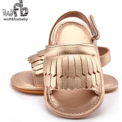 Retail first walkers Soft Bottom Antiskid fringe Breathable fashion Baby Shoes Newborn infant Toddler summer