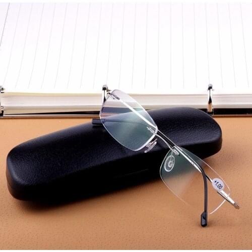 Rimless glasses pure titanium reading glasses men ultralight comfortable anti-fatigue fashion elegant presbyopic glasses women