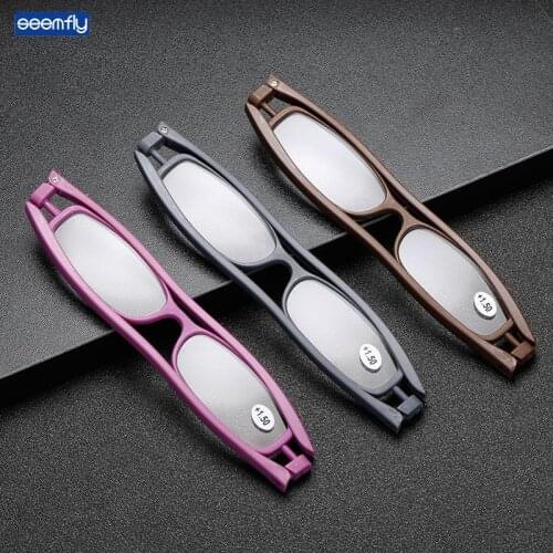 Seemfly Foldable Reading Glasses for Women Men 360° Rotation Ultralight Presbyopic Eyeglasses Degree +1 +1.5 +2 +4 Narrow Side