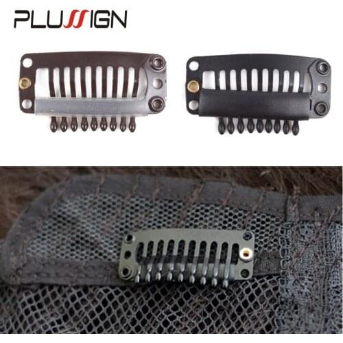 Plussign best rubber wig clips for hair extensions 10-30Pcs Brown Black Beige Color 32mm small hair clips for weave extensions