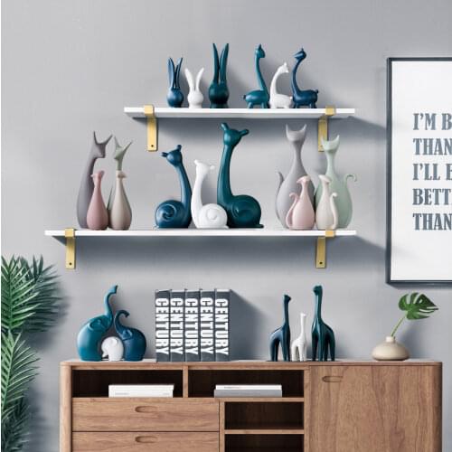 Resin Deer/Snails/Fox/Elephant/Giraffe Statue Ornaments Modern Art Abstract Animal Sculpture Home Decoration Gift Figurines