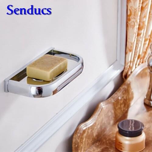 Free shipping luxury copper soap dish with wall mounted bathroom soap holder by polished chrome bathroom soap blasket