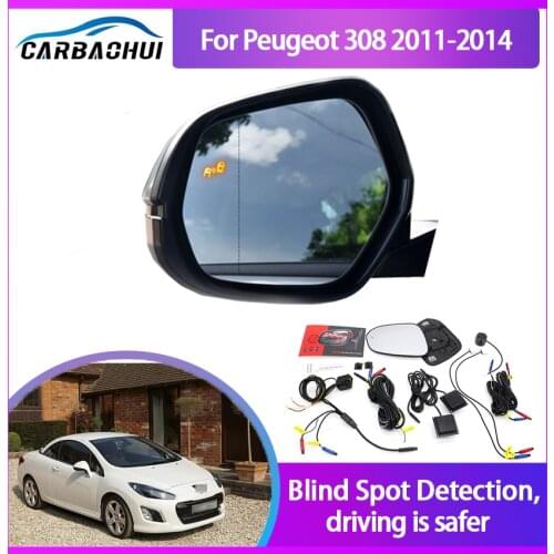 Blind Spot Detection System For Peugeot 308 2011-2014 Rearview Mirror BSM BSD Monitor Lane Change Assist Parking Radar Warning