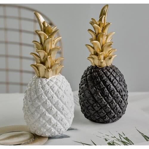 Nordic Modern Home Decor Golden & White Pineapple Creative Wine Cabinet Window Desktop Display Props Home Decoration Accessories