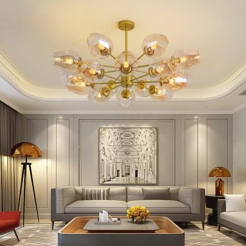 Modern LED Glass Chandelier Lighting Living Room Decoration Lamp Dinning Room Chandeliers Indoor Decor Hanging Lighting Fixtures