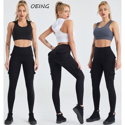 Gym Set Sport Yoga Set with Pockets 2 Piece Set Plus Size Workout Clothes for Women Sport Leggings Women