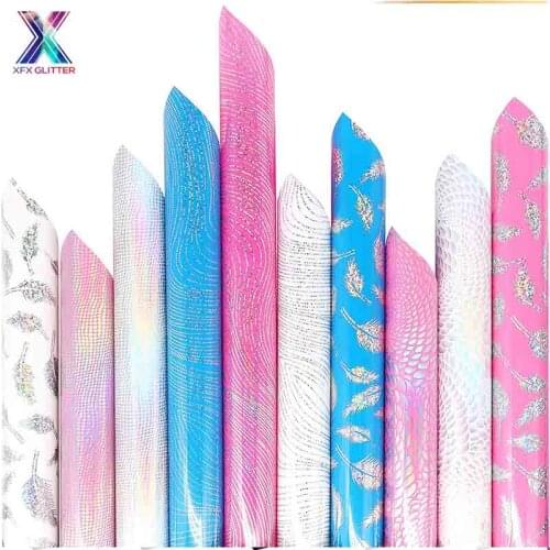 XFX HTV Heat Transfer Vinyl 25x30.5cm Pink Holographic Pattern HTV Iron on Transfer Vinyl Chameleon Leopard Vinyl for Shirts DIY