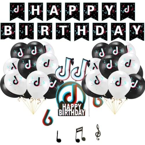 1Set Party Decorations, Birthday Party Decorations Kit, Banners Cake Topper Balloons Decorations Backdrop for Kids Boys Girls P