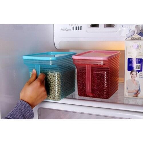 1PC Kitchen Sealing Bottle Jar with Handle Plastic Storage Sealing Box Refrigerator Food Grain Storage Case Organzier LF 140
