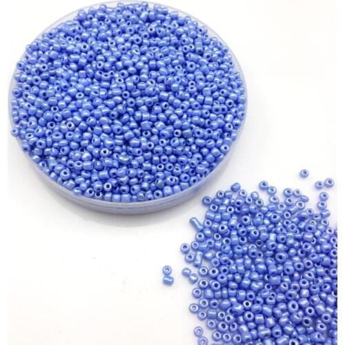 16g 1000pcs 2mm 12/0 AB Blue Colorful Round Opaque Loose Spacer Beads Cezch Glass Seed Beads Handmade Jewelry DIY Garment Bead