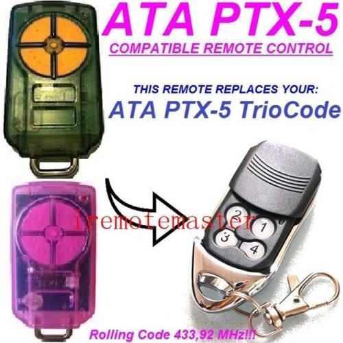 2pieces 433,92 MHZ replacement remote Rolling code Compatible with ATA PTX-5 Triocode FINE