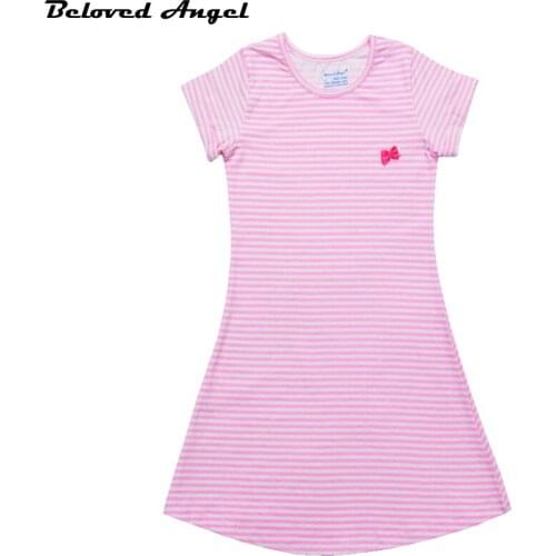 2019 Girls Dress 100% Cotton Summer Print Teenagers Dresses for Girls Designer Princess Party Dress Baby Kids Party Wear 1-13Yrs