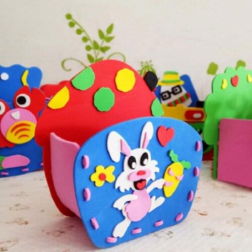 2021 New DIY Cartoon Pen Container Children Arts& Crafts Kits DIY Handmade EVA Material Kindergarten Handmade Toys Kids Gifts