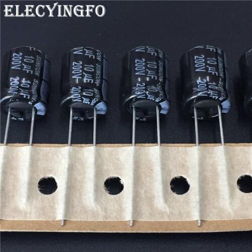 50pcs 10uF 200V10uf SUNCON(SANYO) FAZ series 10x12.5mm 200V10uF Low Impedance Aluminum Electrolytic Capacitor
