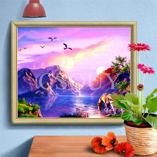 5D Diy Diamond Painting Cross Stitch Landscape Dandelion Diamond Painting Portrait Red lips Collection Abstract Diamond Painting