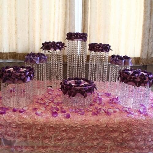 8Pcs Birthday Luxury Crystal Clear Circle Acrylic Round Cupcake Luxury Birthday gift Large Huge Cake Display shelf