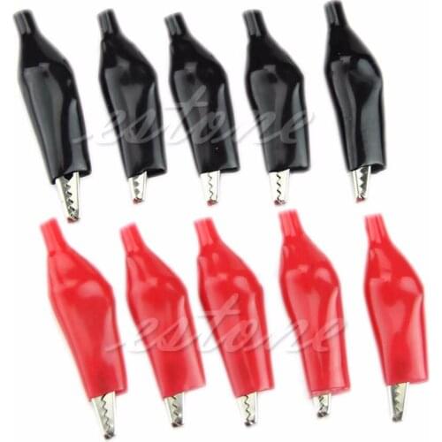 AIMOMETER 10Pcs/set 28mm Alligator Leads Crocodile Alligator Clips Test Clip for Electrical Jumper Wire Cable