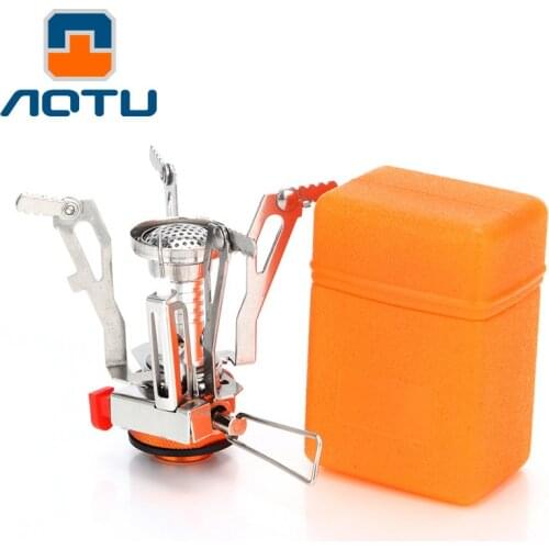 AT6312-A Mini Outdoor cookware Camping Stove Hiking Picnic Gas Cooking Food Water Stove Windproof Excellent Heat