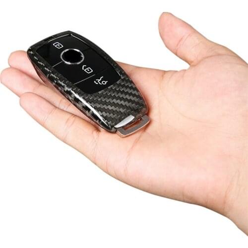 For Mercedes Benz 2017 E Class W213 key Case Protece Shell Carbon Fiber Chain Ring Cover Car Styling Accessories