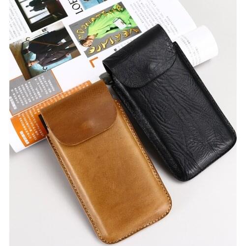 Smartphone Case Belt Clip Mobile Phone Bag Holster Genuine Leather Case For Samsung W20 5G Cover Phone waist Bag
