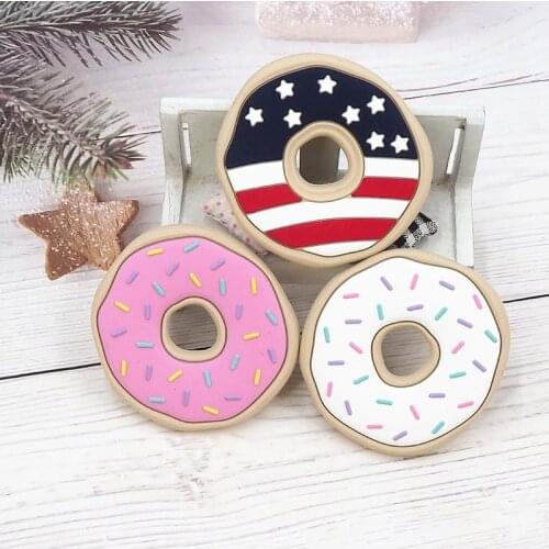 Chenkai 10PCS Baby Toys Donut Supplies For Babies Accessories New Born Silicone Rodent Teethers Pacifier Fidget Gift Children