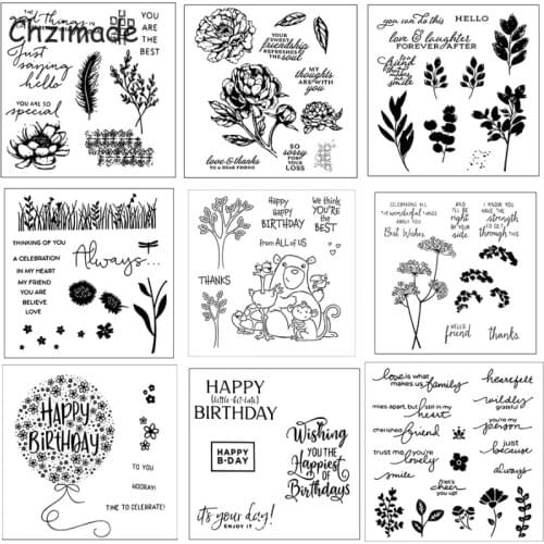 Chzimade Happy Birthday Cake Stamps Biscuit Mold Baking Tools Cookie Embosser Stamp Diy Cake Decorating Tools Supplies