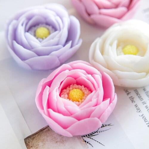 Peony Flower Handmade Soap Silicone Mold DIY Silicone Soap Molds Soap Making Candle Mold Fondant Cake Decor Chocolate Mold
