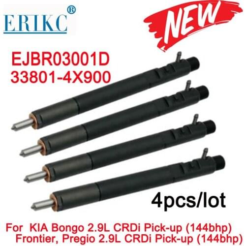 4PCS EJBR03001D Diesel Injector 33801-4X900 Diesel Fuel Nozzle Injection 33801 4X900 for KIA KJ Euro 3Carnival Mk II 2.9L Sedona