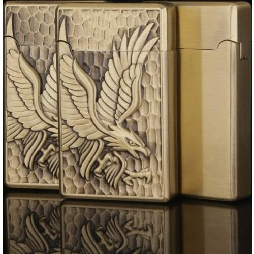 Eagle double straight bronze metal creative lighter