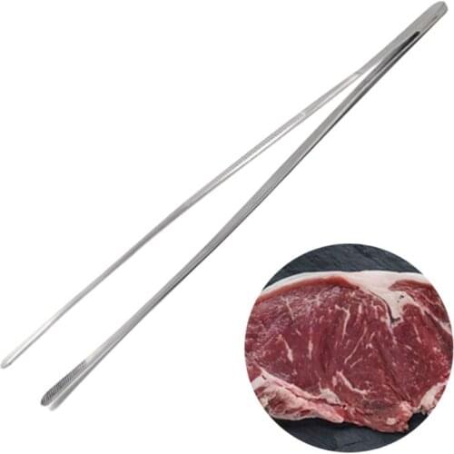 Cooking Salad Serving Kitchen Tool Stainless Steel Heat Resistant Food Clip BBQ Tongs Grilling Accessories Tweezer Portable BBQ