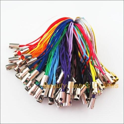 Fashion 200Pcs Mixed Mobile Phone Dangle Strap Strings Threads Cords 52mm