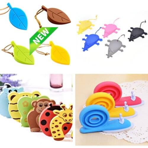 Cartoon Leaf Snail Feet Tiger Mouse Butterfly Monkey Rubber Wedge Door Stops Stopper For Baby Protector Safety Door Clamp EVA