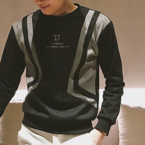 Sueter 2020 New Stripe Splice Hoodies Hip-hop O-Neck Sweatshirt Mens Sudaderas Para Hombre Moletom Masculino