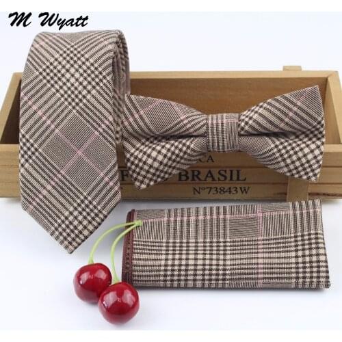 Mens Cotton Designer Skinny Striped Tie Bowtie Pocket Square Necktie Butterfly Handkerchief Ties Set Lots