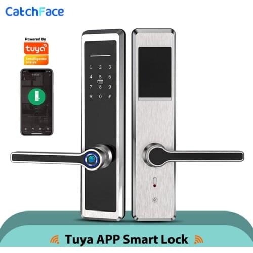 Tuya App High Security Stainless Steel Smart Keyless Keypad Password Wifi Lock Digital Biometric Rifd Card Fingerprint Door Lock