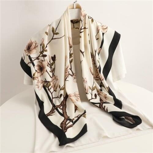 Luxury Hair Wrap Print Shawl Neckerchief Female Headscarf Women Popular Headband Foulard Twill Square Scarf For Hijab Bandana