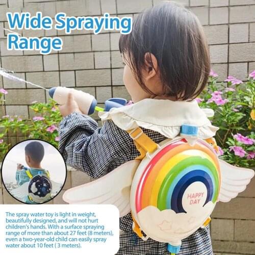 Water Gun Backpack Water Guns Sprayer Angel Wings For Kids Boy Girl Pressure Backpack Water Spray Toy Summer Outdoor Toys