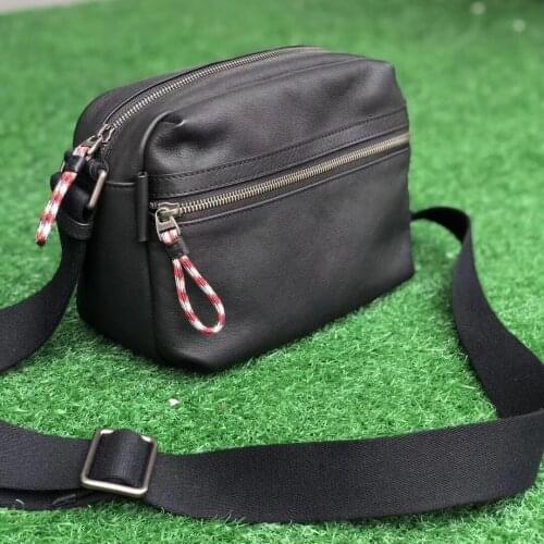 ISHARES Genuine Cowhide Leather Messenger Bags Youth Soft Calfskin Mini Crossbody for Men Casual Top Quality Chic Black Bags