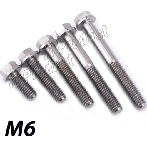 1Pcs Flange Head Titanium Screw M6*10 15 20 25 30 35 40 45 50 60mm GR5 Material Titanium Bolts For Motorcycle Road Bike