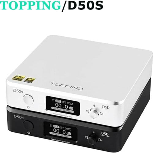 TOPPING D50S USB DAC Dual ES9038Q2M Bluetooth 5.0 HiFi Audio Desktop Decoder Hi-res PCM 32bit/768k DSD512 LDAC/AAC/SBC/aptX